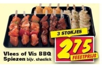 vlees of vis bbq spiezen