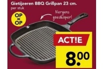 gietijzeren bbq grillpan 23 cm