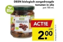 deen biologische zongedroogde tomaten in olie