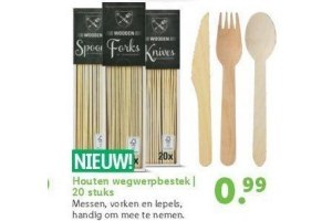 houten wegwerpbestek 20 stuks