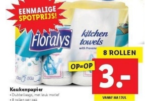 floralys keukenpapier 8 rollen