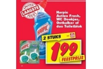 harpic active fresh wc doekjes ontkalker of duo toiletblok