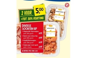 diverse soorten kip