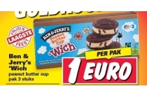 ben en jerry s wich peanutbutter cup pak 3 stuks