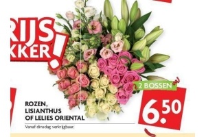 rozen lisianthus of lelies oriental