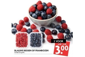 blauwe bessen of frambozen