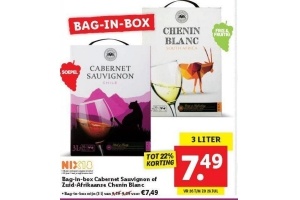 bag in box carbernet sauvignon of zuid afrikaanse chenin blanc