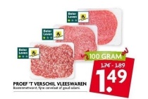 proef t verschil vleeswaren