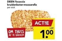 deen focaccia kruidenboter mozzarella