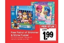 paw patrol of shimmer en shine puzzel