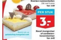 kwart mangovlaai of aardbeienbavaroisevlaai