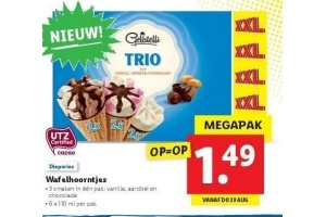 wafelhoorntjes van gelatelli