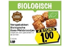 versgebakken biologische kaas maisbroodjes