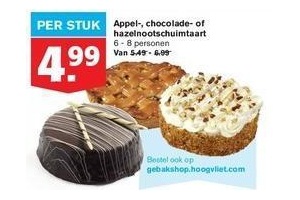 appel chocolade of hazelnootschuimtaart nu voor eur4 99