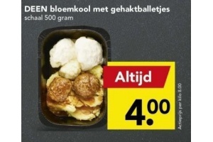 deen bloemkool met gehaktballetjes