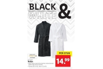 badjas zwart of wit