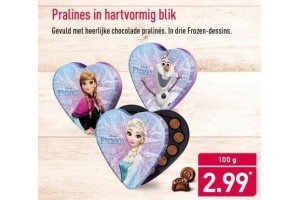 pralines in hartvormig blik