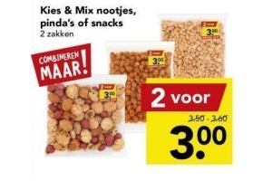 kies en mix nootjes pinda s of snacks