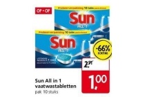 sun all in 1 vaatwastabletten