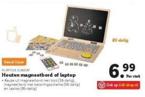 houten magneetbord of laptop