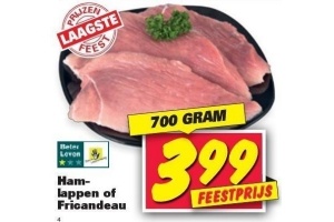 hamlappen of fricandeau