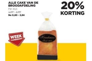 alle cake van de broodafdeling