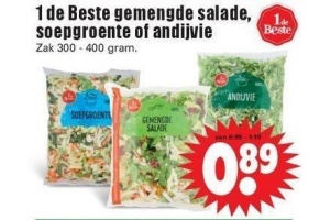 1 de beste gemengde salade soepgroente of andijvie