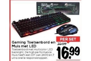 gaming toetsenbord en muis met led