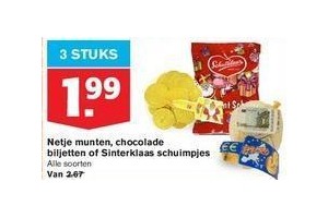 netjes munten chocolade biljetten of sinterklaas schuimpjes