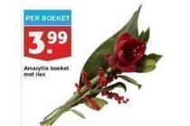 amaryllis boeket met ilex