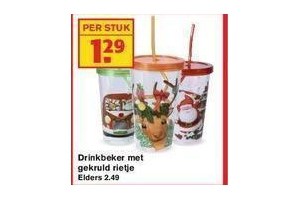 drinkbeker met rietje