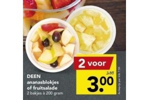 deen ananasblokjes of fruitsalade