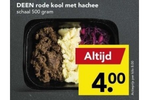 deen rode kool met hachee