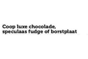 coop luxe chocolade speculaas fudge of borstplaat