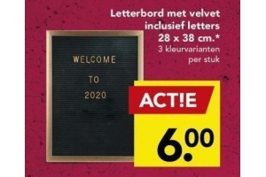 letterbord met velvet inclusief letters