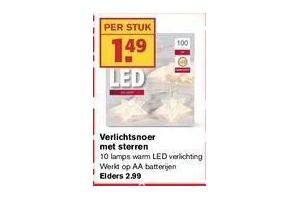 verlichtsnoer met sterren