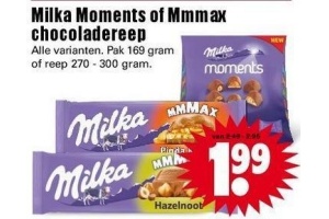 milka moments of mmmax chocoladestreep