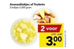 ananasblokjes of fruitmix