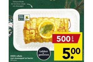 deen rollade met sinaasappel en laurier