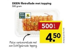 deen filetrollade met topping