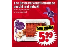 1 de beste varkensfiletrollade gevuld met gehakt