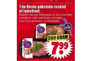 1 de beste gekruide rosbief of lamsbout