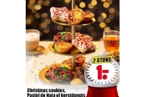 christmas cookies pastel de nata of kerstdonuts