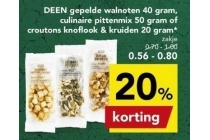 deen gepelde walnoten culinaire pittenmix of croutons knoflook en kruiden