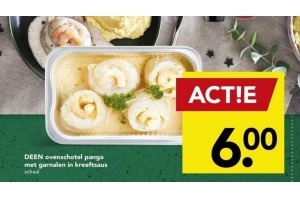 deen ovenschotel panga met garnalen in kreeftsaus