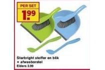 starbright stoffer en blik afwasborstel