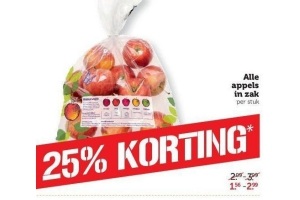 alle appels in zak