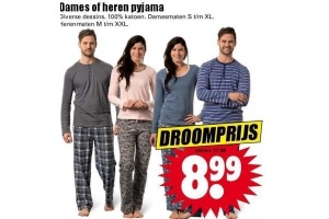 dames of heren pyjama