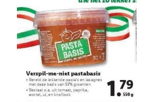 verspil me niet pastabasis