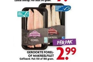 gerookte forel of makreelfilet